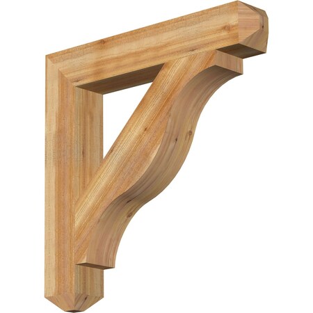Ekena Millwork Funston Craftsman Rough Sawn Bracket, Western Red Cedar, 6"W x 38"D x 38"H BKT06X38X38FST04RWR